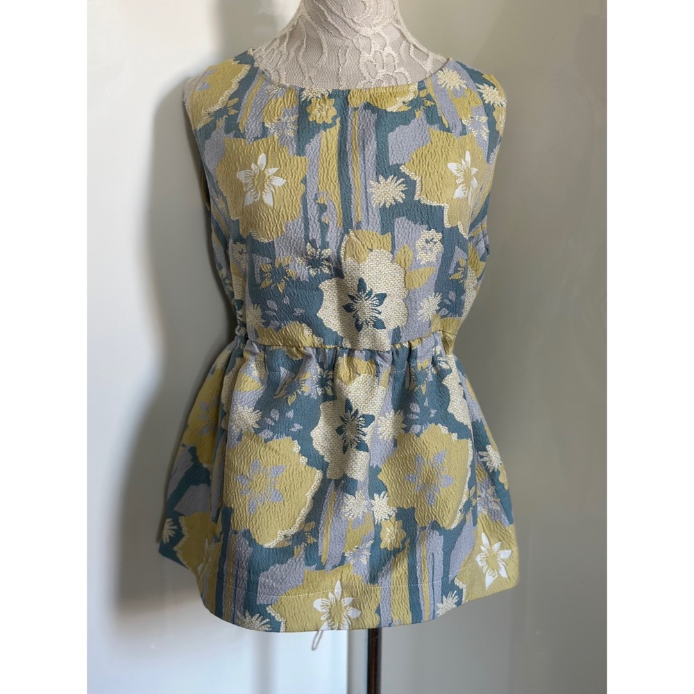 NWT LILITH Kasikeu Floral Boho Top in Citron sz L